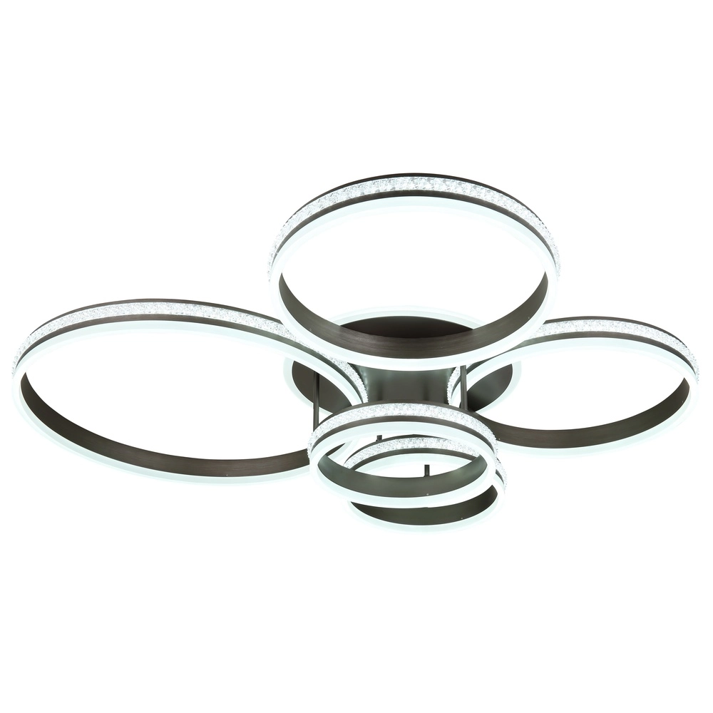 Lampe de plafond à design Grouni 5 anneaux en titane brossés Globo 9007371457991