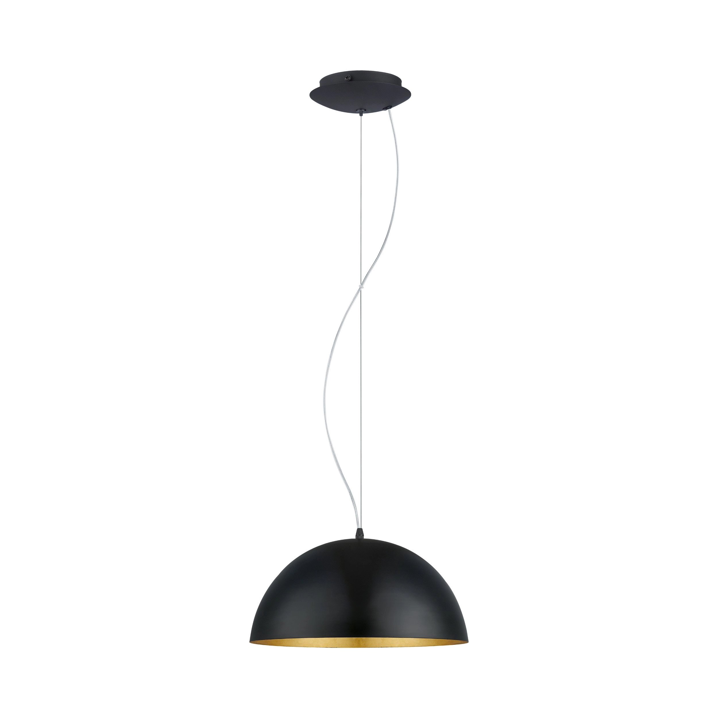 Lampe à suspension Gaetano 1 38cm noir - or Lampe à suspension Gaetano 1 38cm noir - or