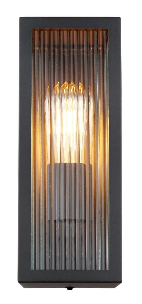 Applique noire Gundula verre nervuré Globo 9007371437801