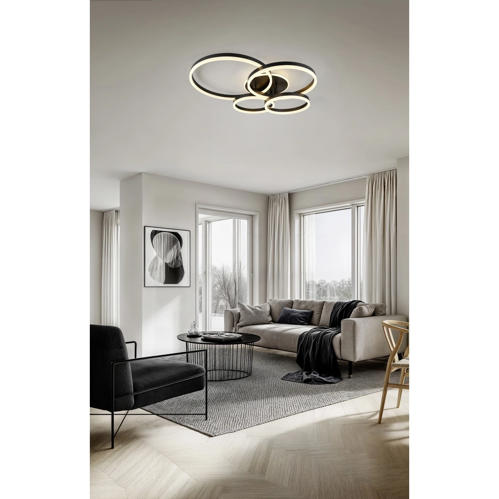 Plafonnier Drake Noir Moderne Trio 4017807657807