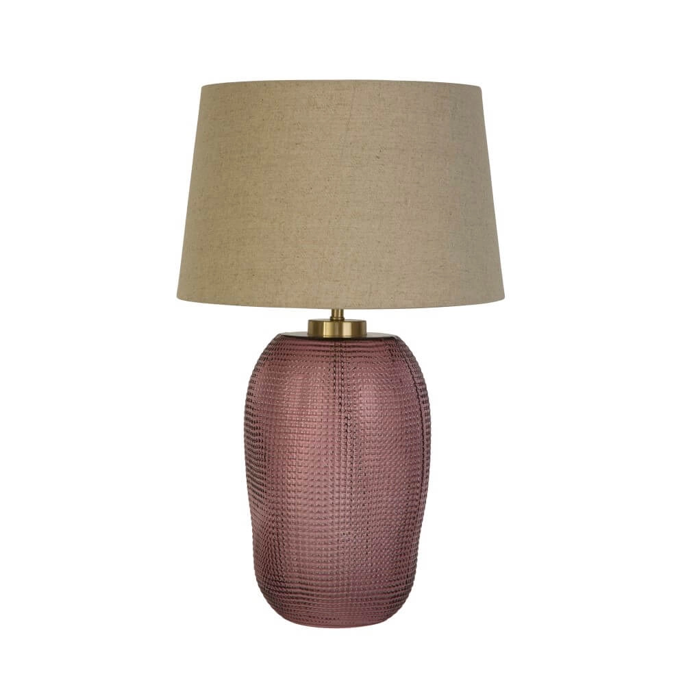 Lampe de table Amethyst verre rose Searchlight 5053423273648