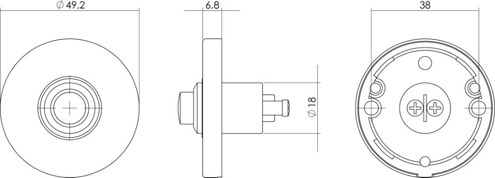 Sonnette ronde Chimea laiton laqué Intersteel 8714186091333