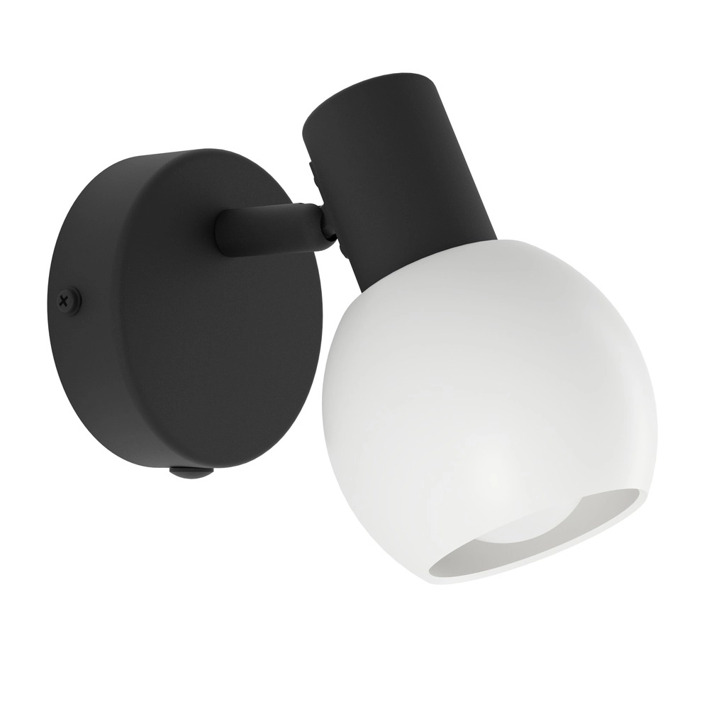 Lampe murale Castellazo noir avec verre blanc Eglo 9008606392124