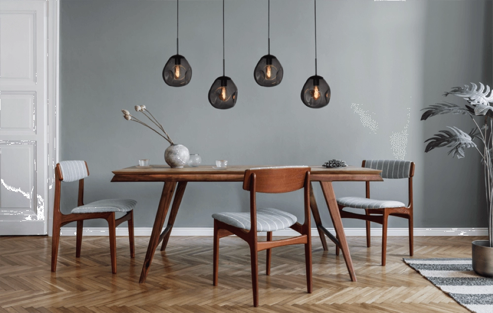 Lampe suspendue Lava 4x verre à fumée Ø 24cm Masterlight 8718121286105