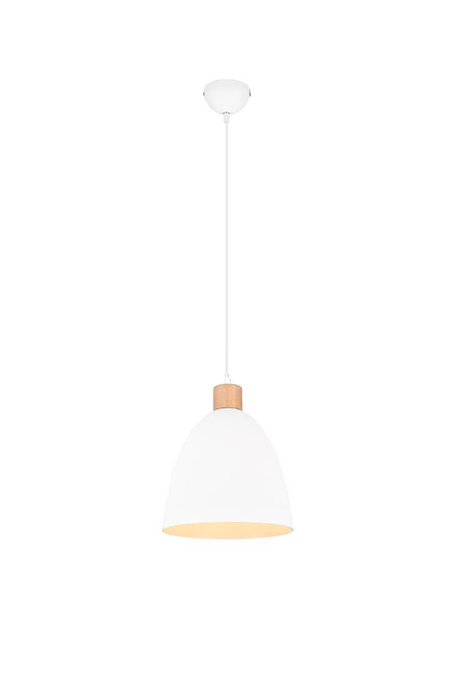 Lampe suspendue Jagger blanc avec du bois marron Trio 4017807503180