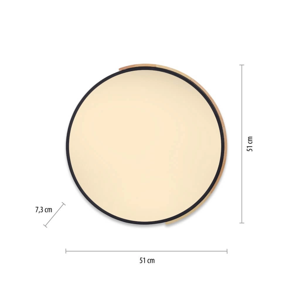 Plafonnier rond Q-Bila noir Paul Neuhaus 4012248366219