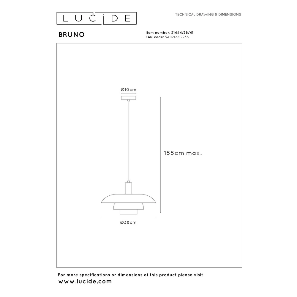 Lampe pendante de conception Bruno brun sable Lucide 5411212212238