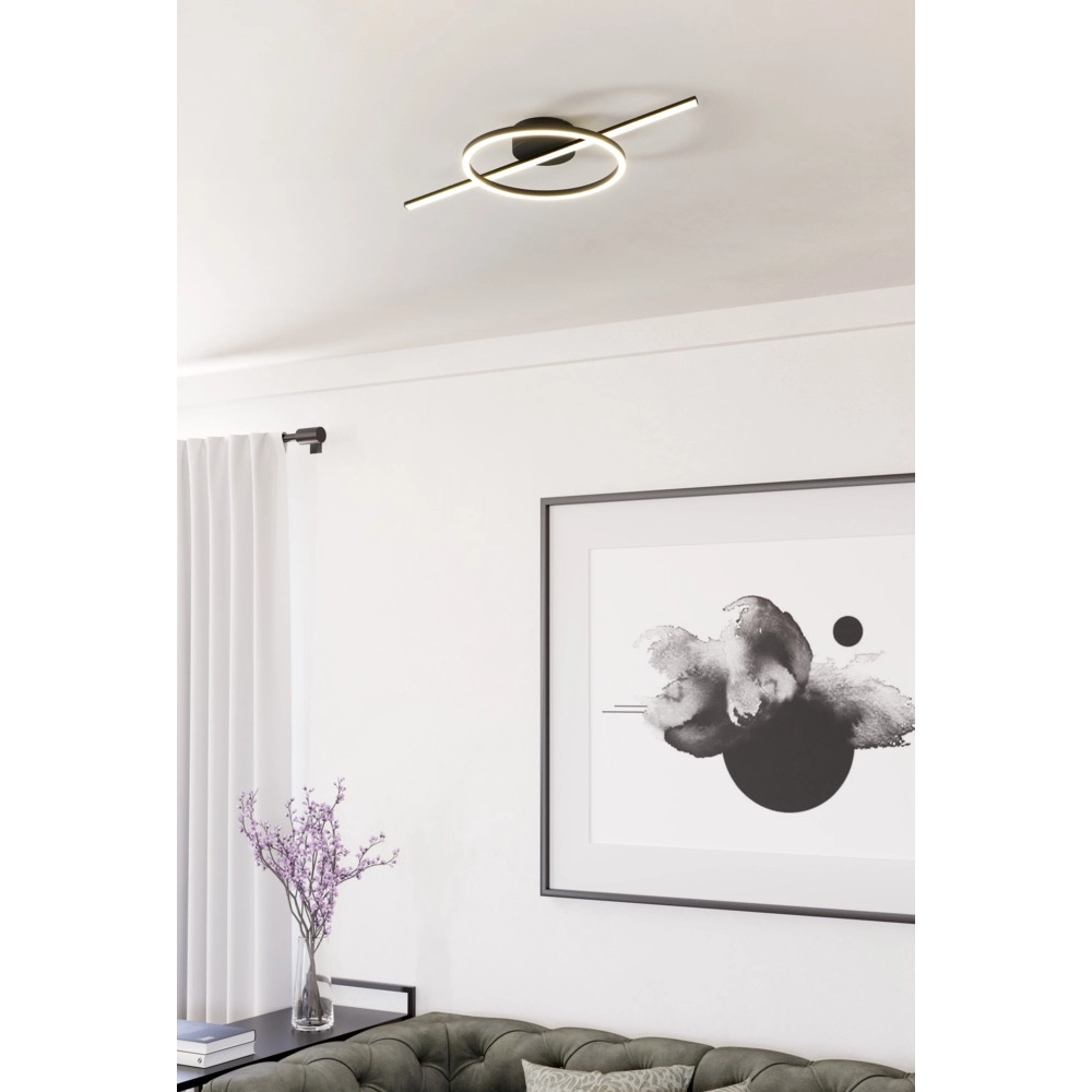 Plafonnier design Agostino rond noir Eglo 9002759759179