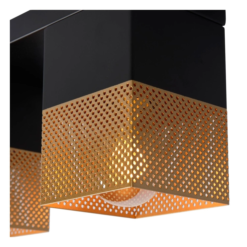 Lampe de plafond à design Renate noir avec or Lucide 5411212211255