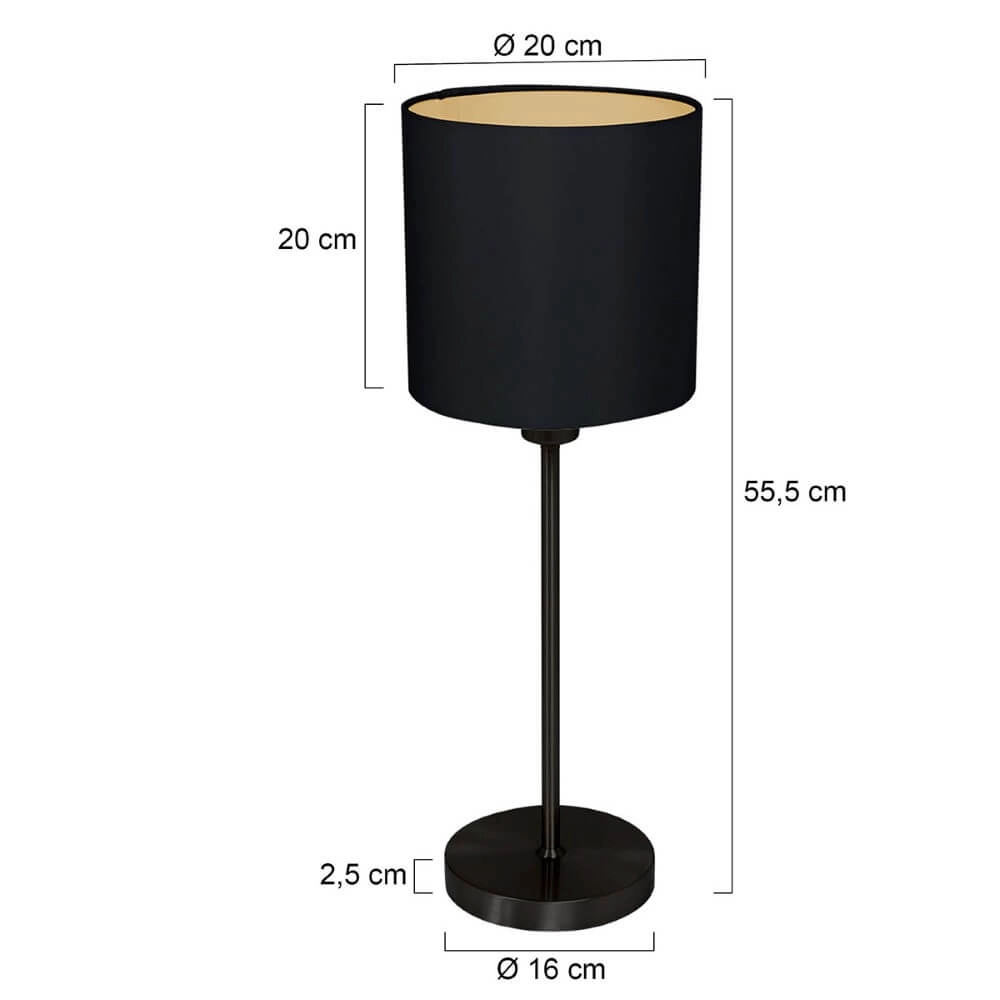 Lampe de chevet Noor noir Steinhauer 8712746171129