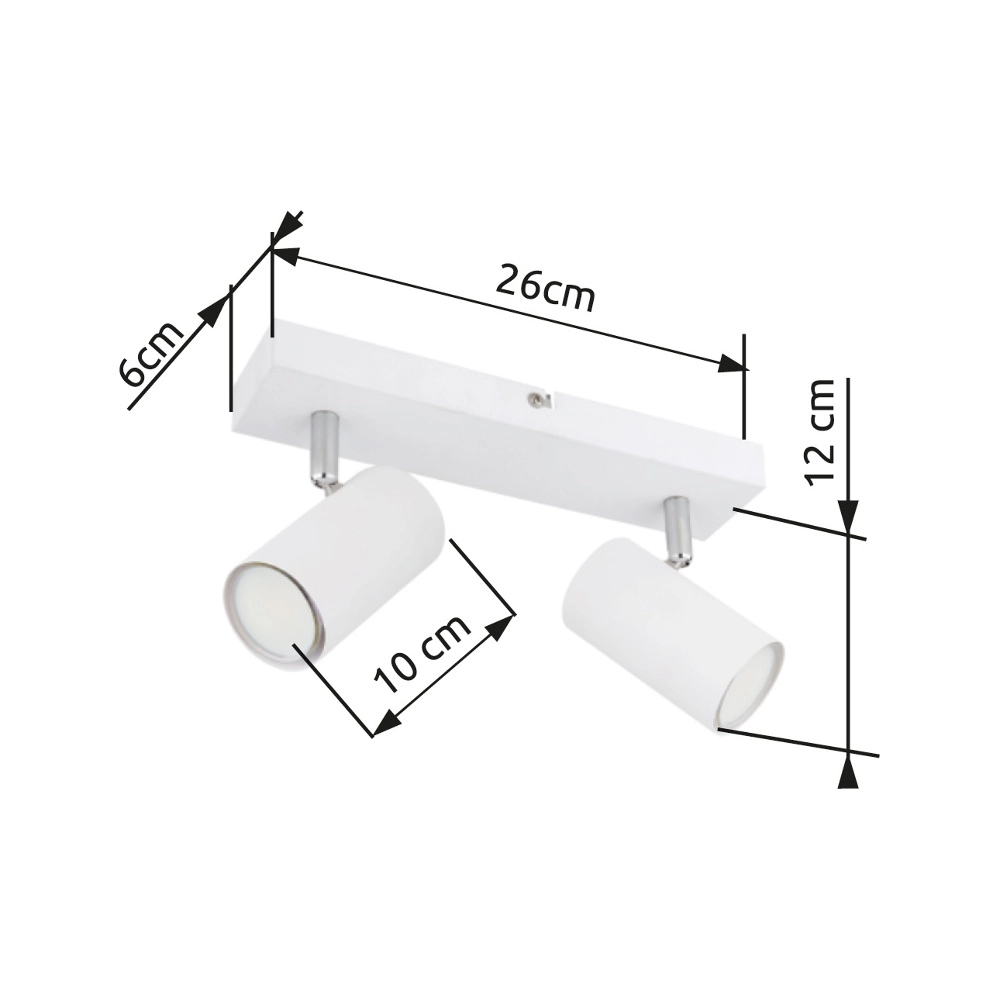 Lampe de plafond à deux lampes Robby Blanc Globo 9007371433520