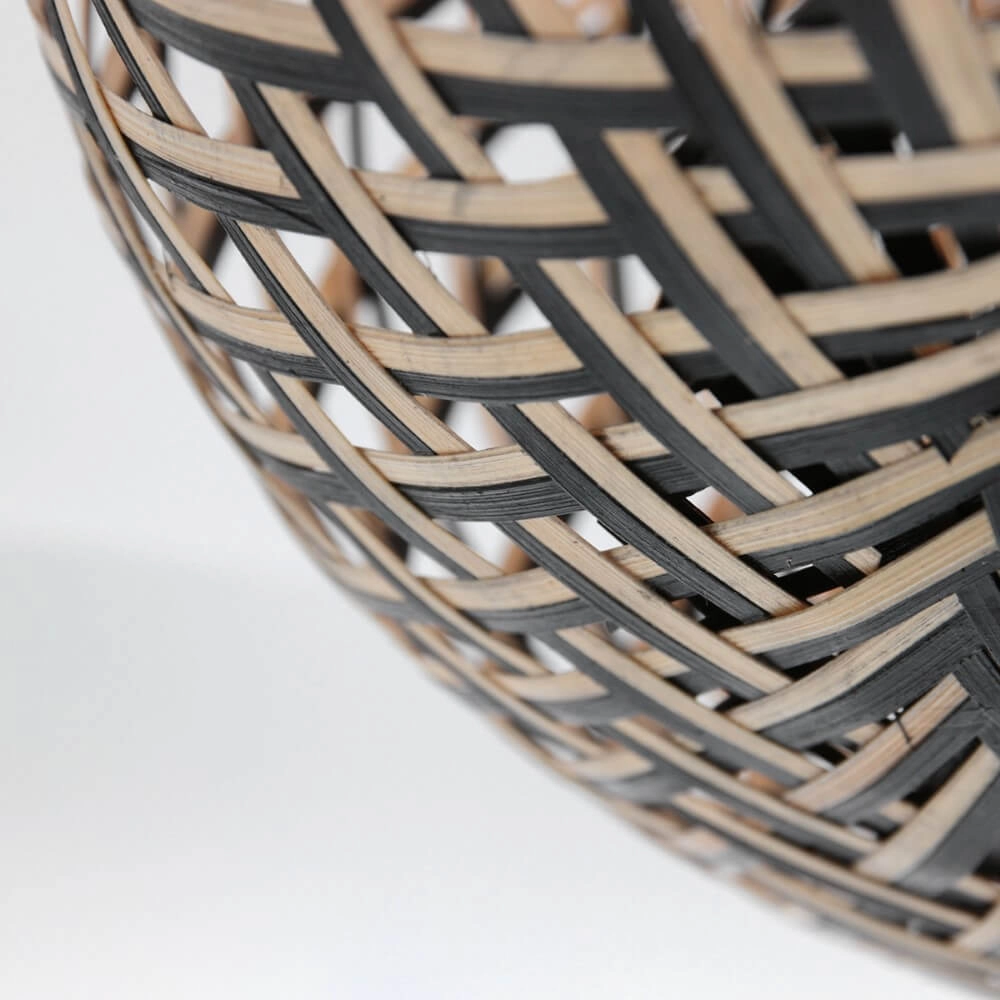 Plafonnier en bambou noir Maze Ø40cm Steinhauer 8712746147223