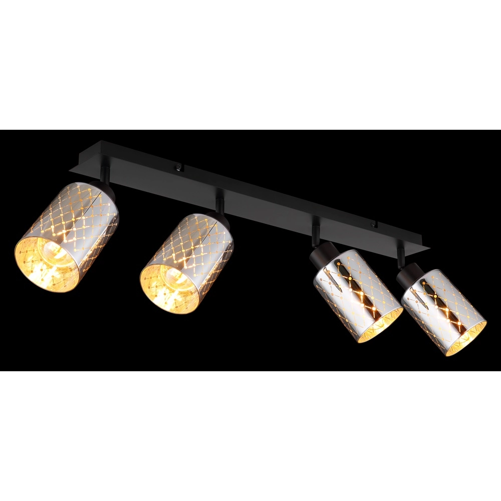 Lampe de plafond à design Alonso Noir à 4 lumières Globo 9007371572250