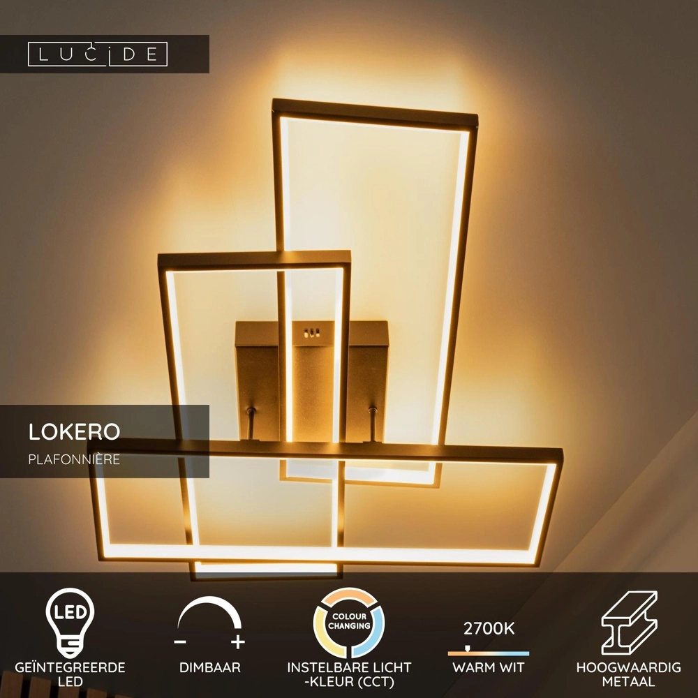Conception de plafonds Lokero Noir Lucide 5411212782953