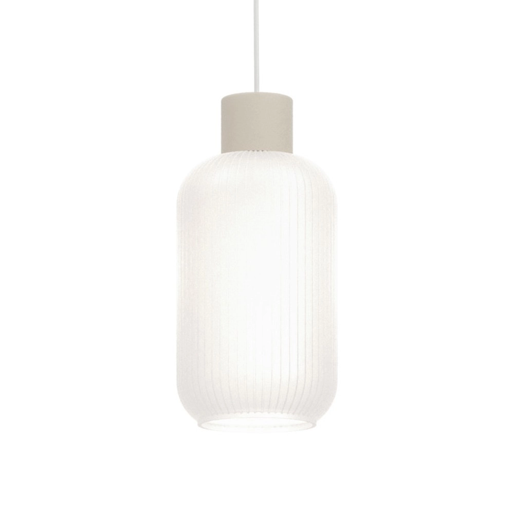 Lampe pendante de conception Dasmina brun sable avec blanc Ø 13 cm