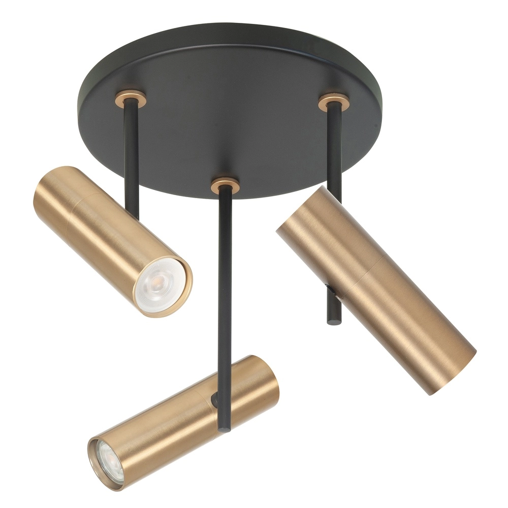 Point noir Trend avec laiton 3 lumières rond Point noir Trend avec laiton 3 lumières rond