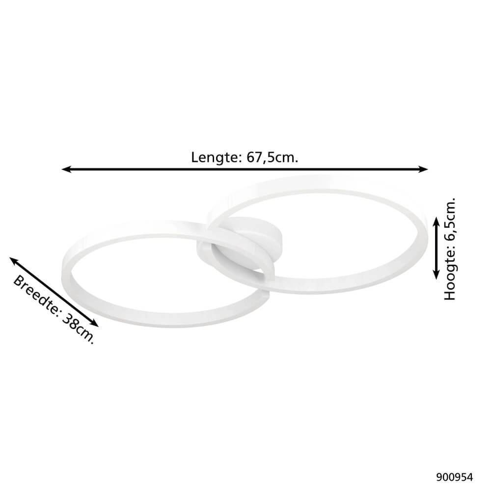 Plafonnier LED noir Amandolo 2 anneaux Eglo 9008606275069