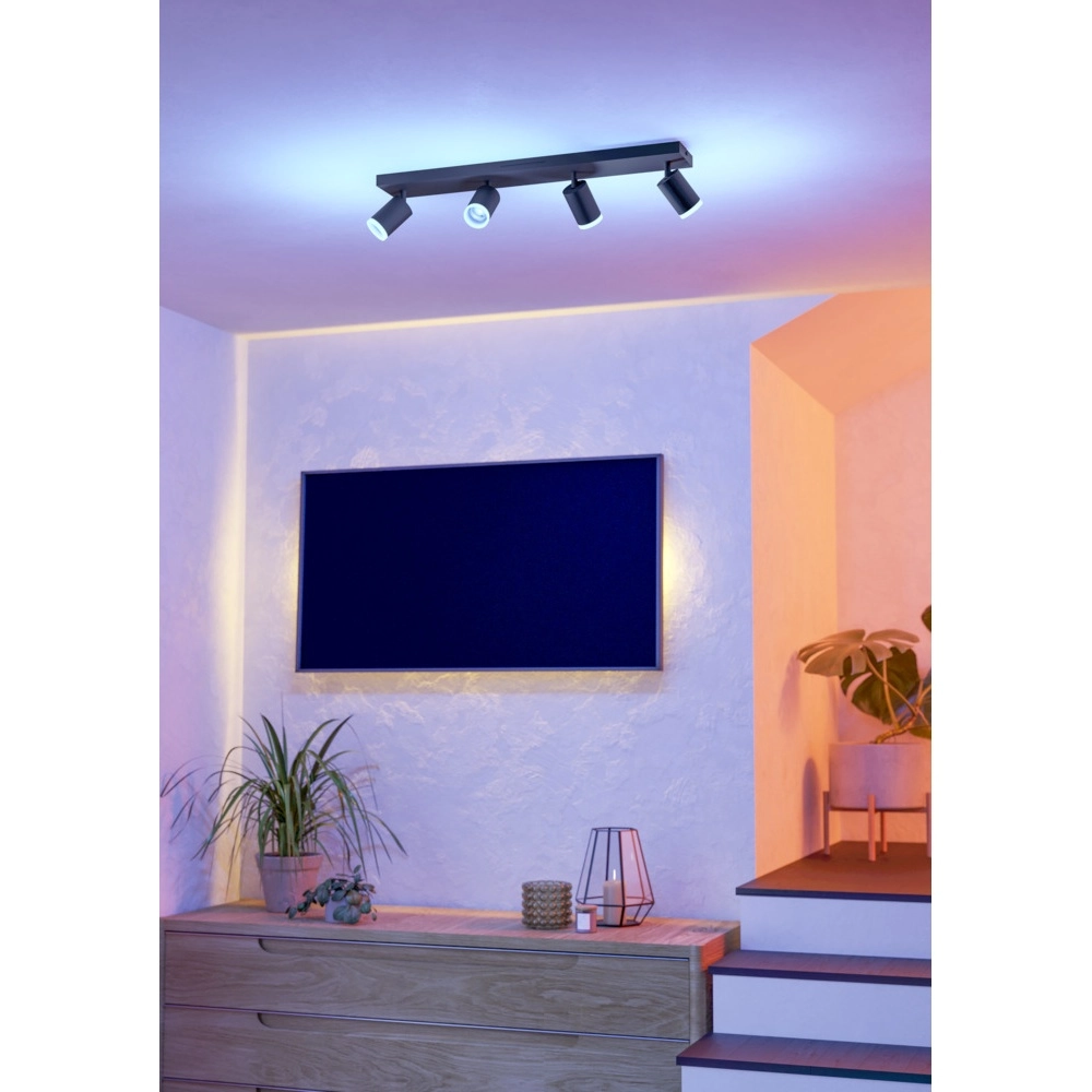 Spot apparent intelligent Melitello-Z noir 4 lumières Eglo 9008606358137