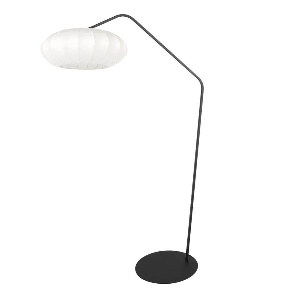 Lampadaire Zig-Zag noir avec abat-jour blanc Ø 60cm Steinhauer 8712746179309