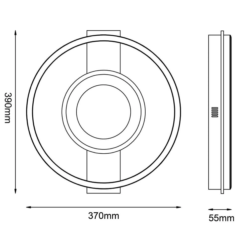 Plafonnier Maureen Ø 37cm noir avec bois Brilliant 4004353420078