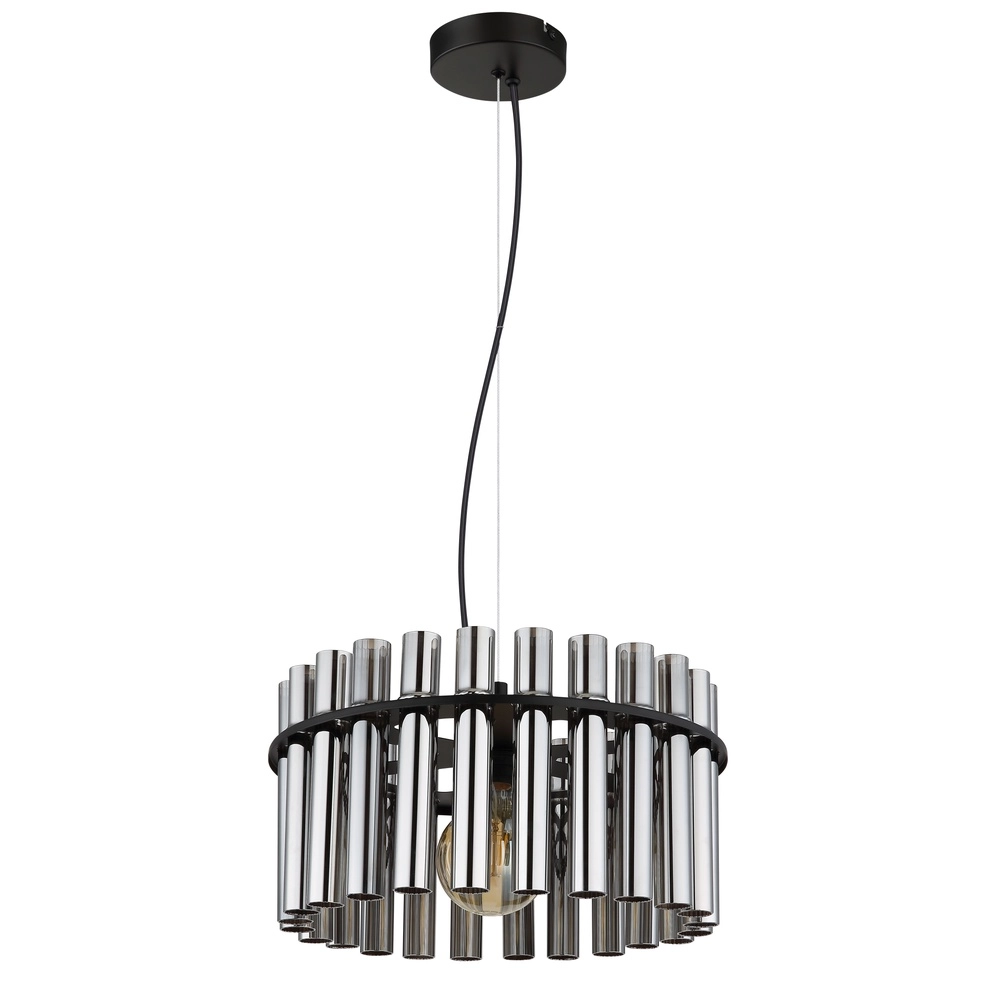 Lampe suspendue Gorley II noir avec des tiges en verre Globo 9007371586110
