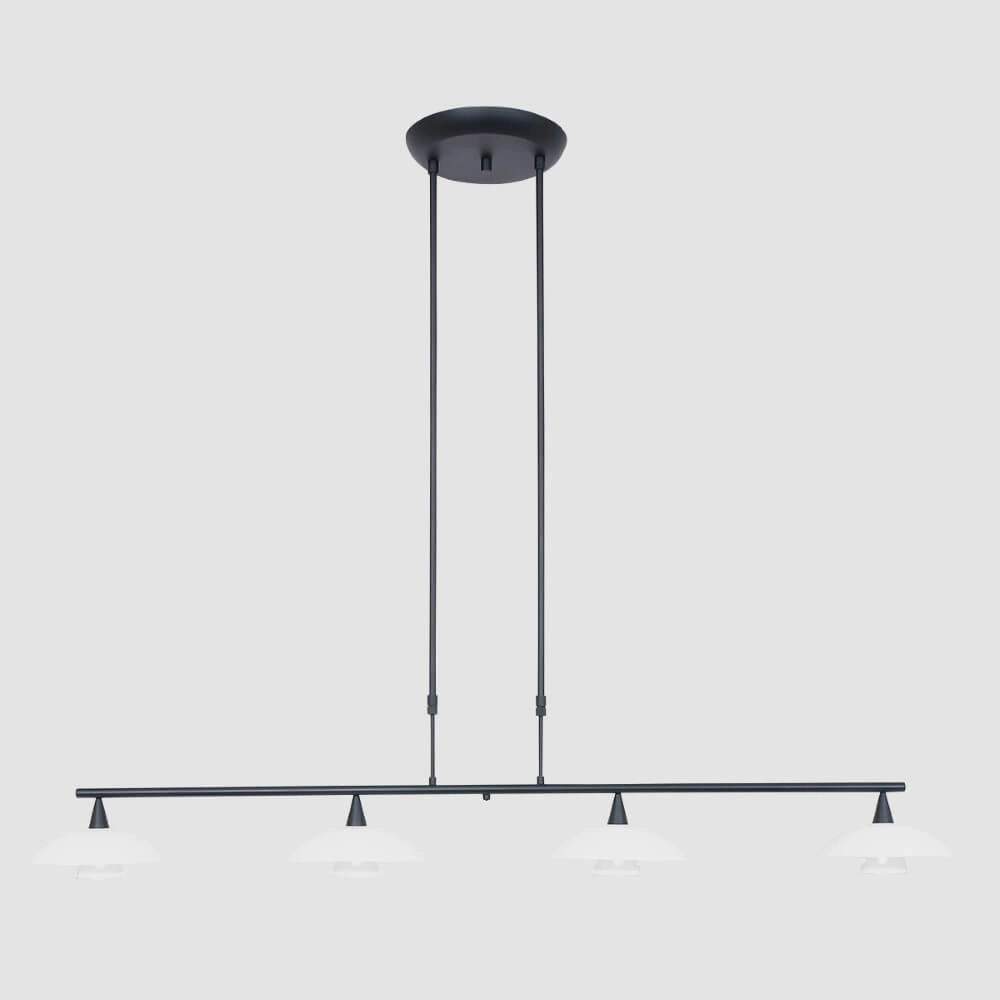 Suspension de salle à manger Tallerken 4 lumières noir avec blanc Steinhauer 8712746133592