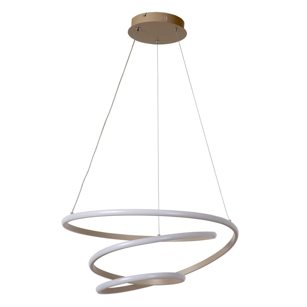 Lampe pendante moderne Espiral marron sable 40W