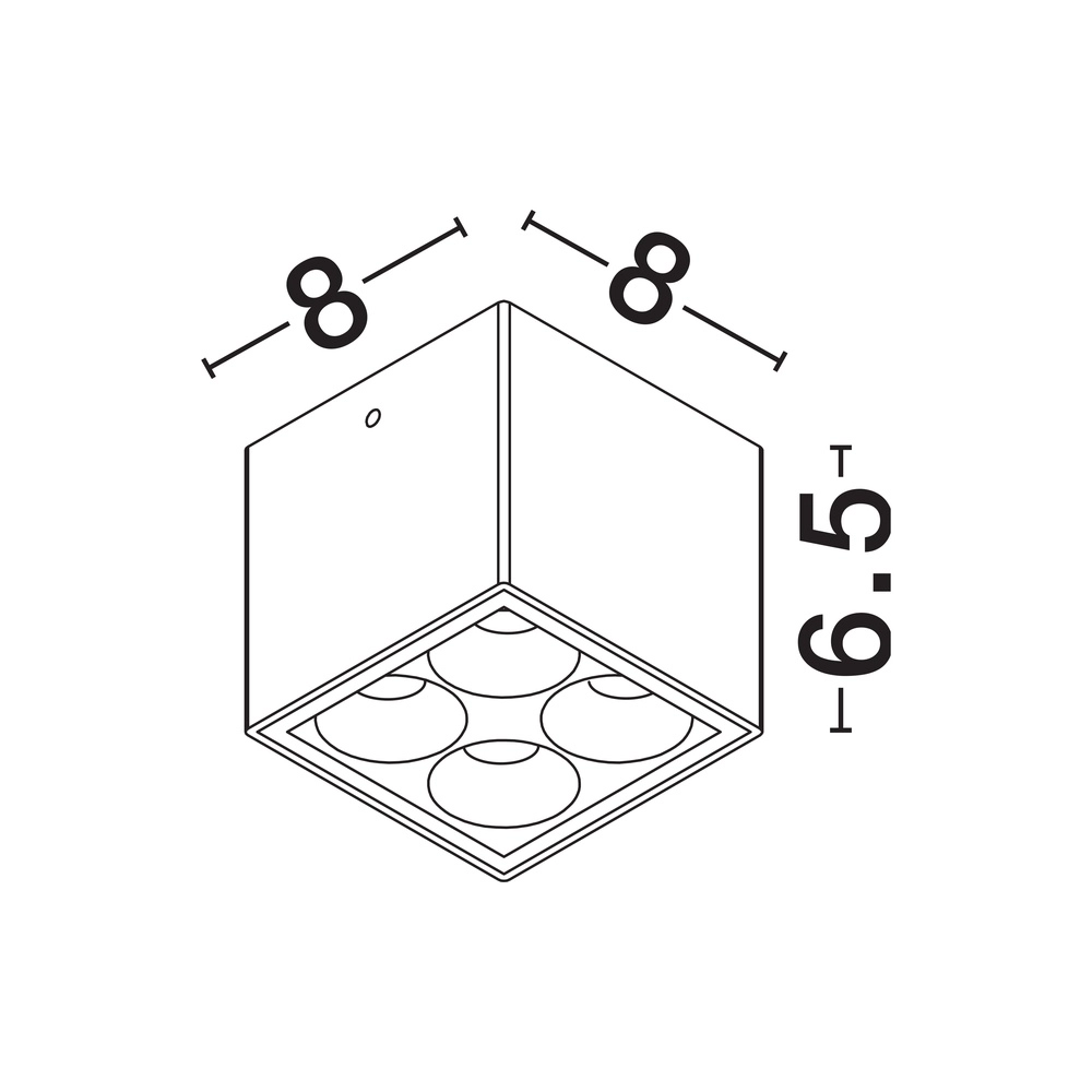 Plafonnier Jax carré 8cm anthracite Lyora 5212017470591