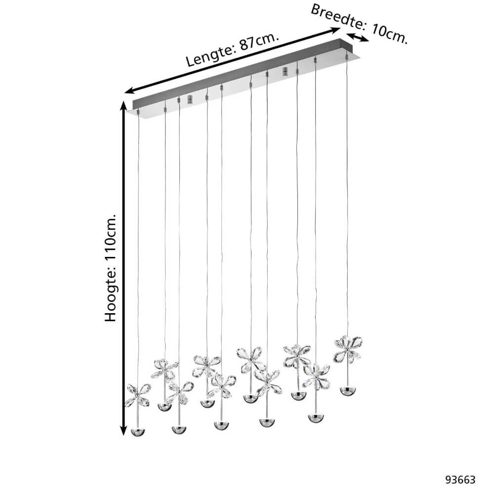 Lampe suspendue unique Pianopoli fleurs chromées Stars of Light 9002759936631