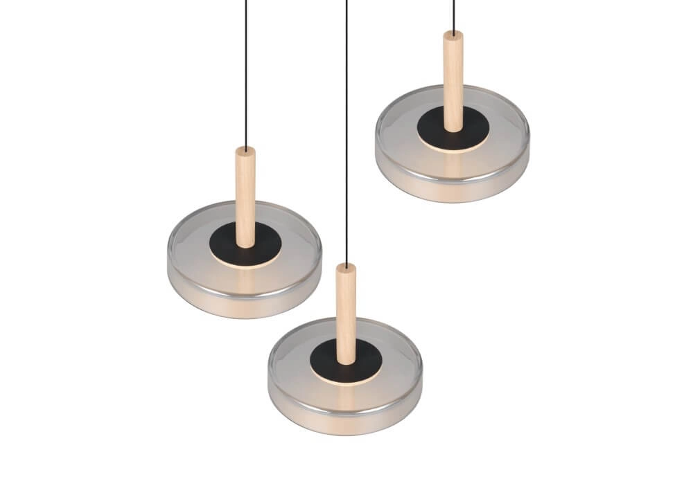 Lampe suspendue LED 3 lumières Celeste verre de fumée Trio 4017807616897