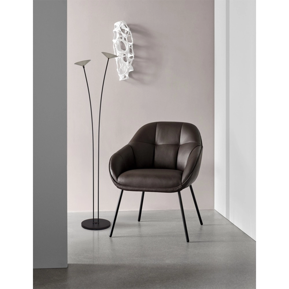 Lampe sur pied à deux lumières Ceppo noir avec du nickel Masterlight 8718121368085
