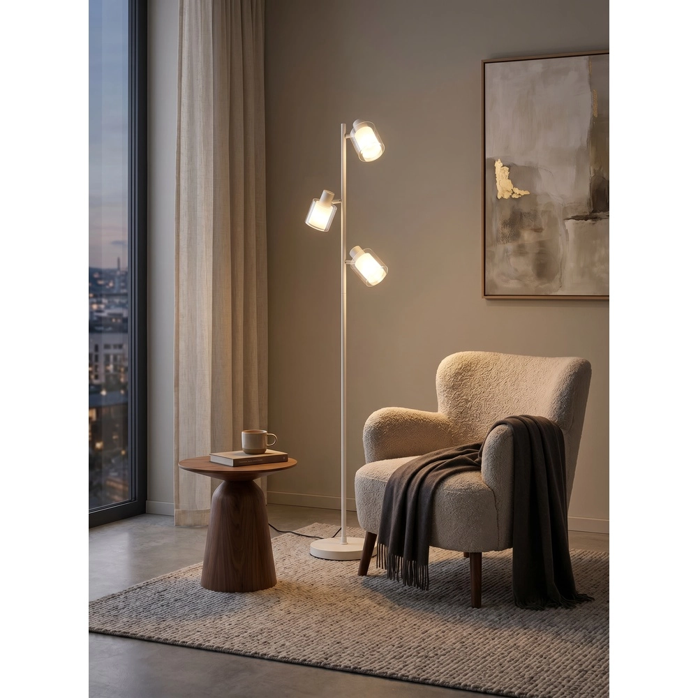Lampe de pied Neralo Gris à 3 lumières Trio 4017807702774
