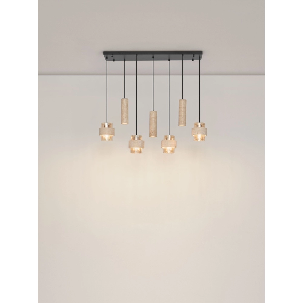 Lampe suspendue à 7 lampes Melony Brun sable moderne Lyora 5212063501263