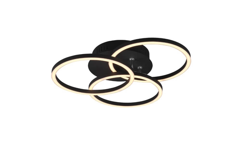 Plafonnier Circle 3 anneaux noir Trio 4017807500615