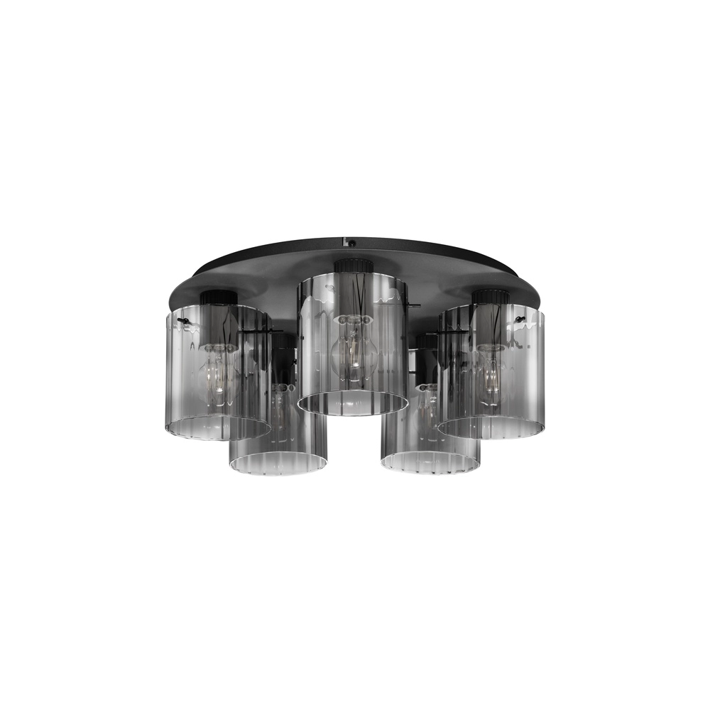 Plafonnier design Mirbi 5 lumières noir Lyora 5212017468468