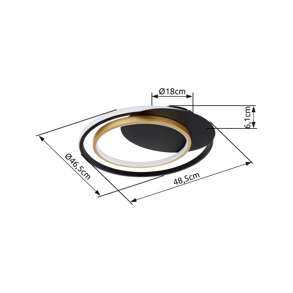 Lampe de plafond à design Rodan Noir Globo 9007371402526