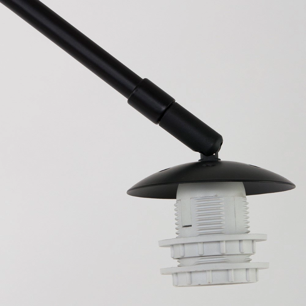 Lampe à arc Stresa noir avec abat-jour uni blanc Steinhauer 8712746106619