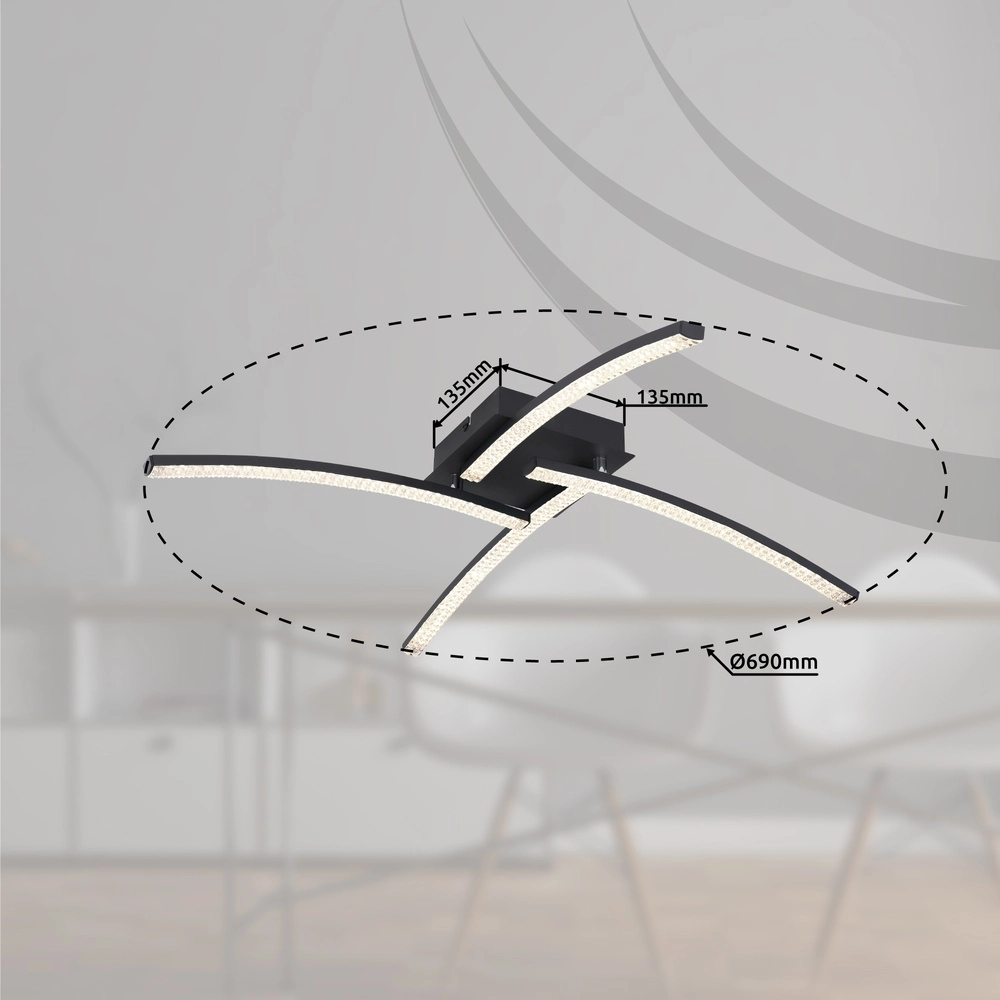 Lampe de plafond à design Jules Noir Globo 9007371421602