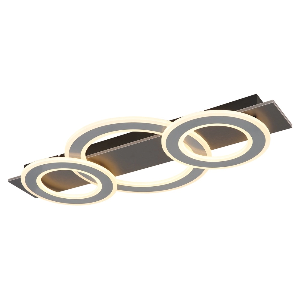 Lampe de plafond à design Jayden Anneaux 3 d’anthracite