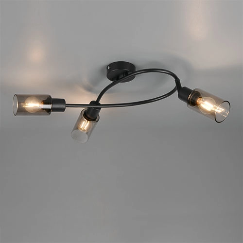 Lampe de plafond à design Mars Noir à 3 lumières