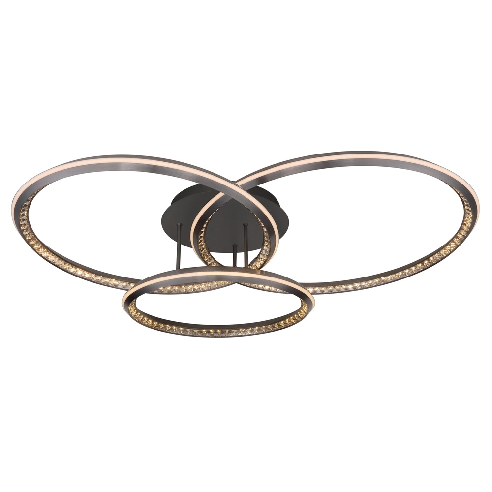 Lampe de plafond à design Alaina 3 anneaux de gris Globo 9007371474882