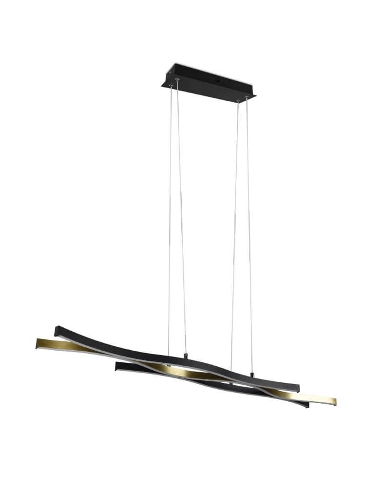 Lampe suspendue Blaze noir avec de l'or Trio 4017807540086