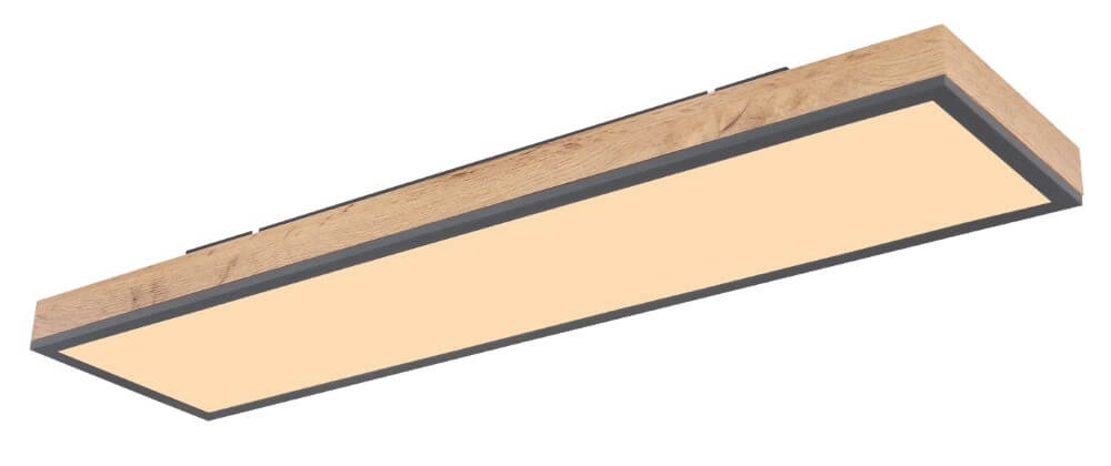 Plafonnier LED en bois Doro 80x20cm