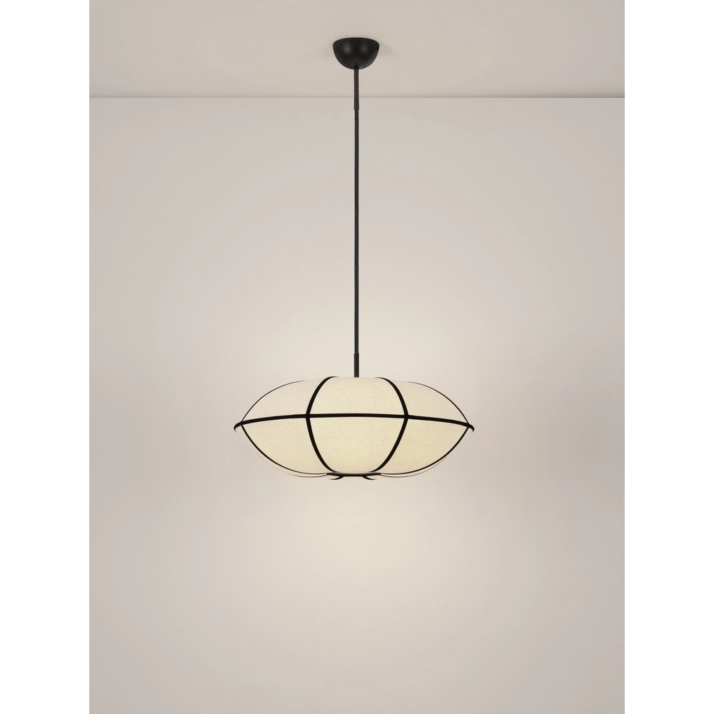 Lampe suspendue Brera noir avec blanc Ø 70cm Lyora 5212017493576