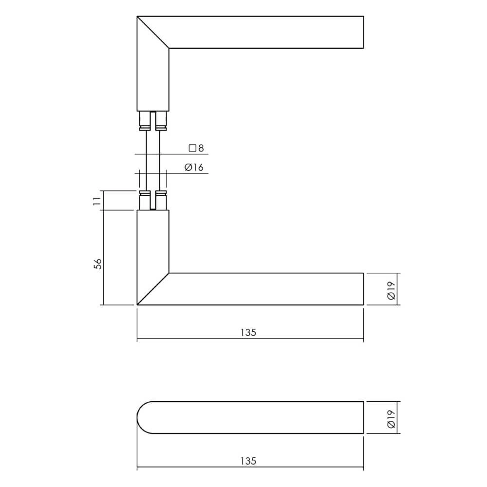 Jeu de ferrures de porte arrière rondes Backura Protection contre la traction du noyau en acier inoxydable Intersteel 8714186540022