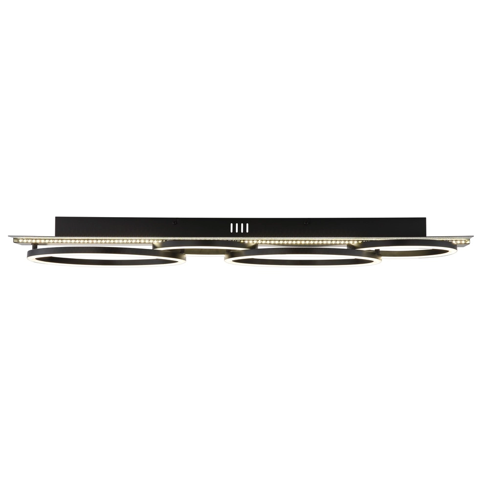 Lampe de plafond noire Norberto 4 anneaux Globo 9007371575831