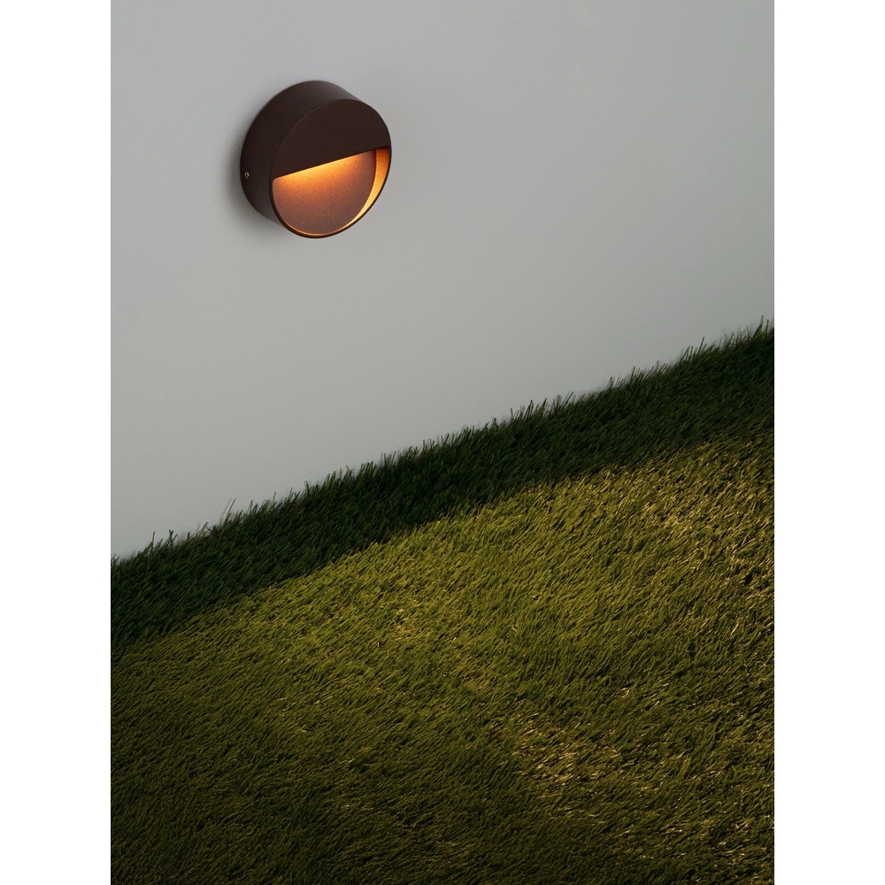 Lampe murale ronde Sete Brun rouille Lyora 5212017497932