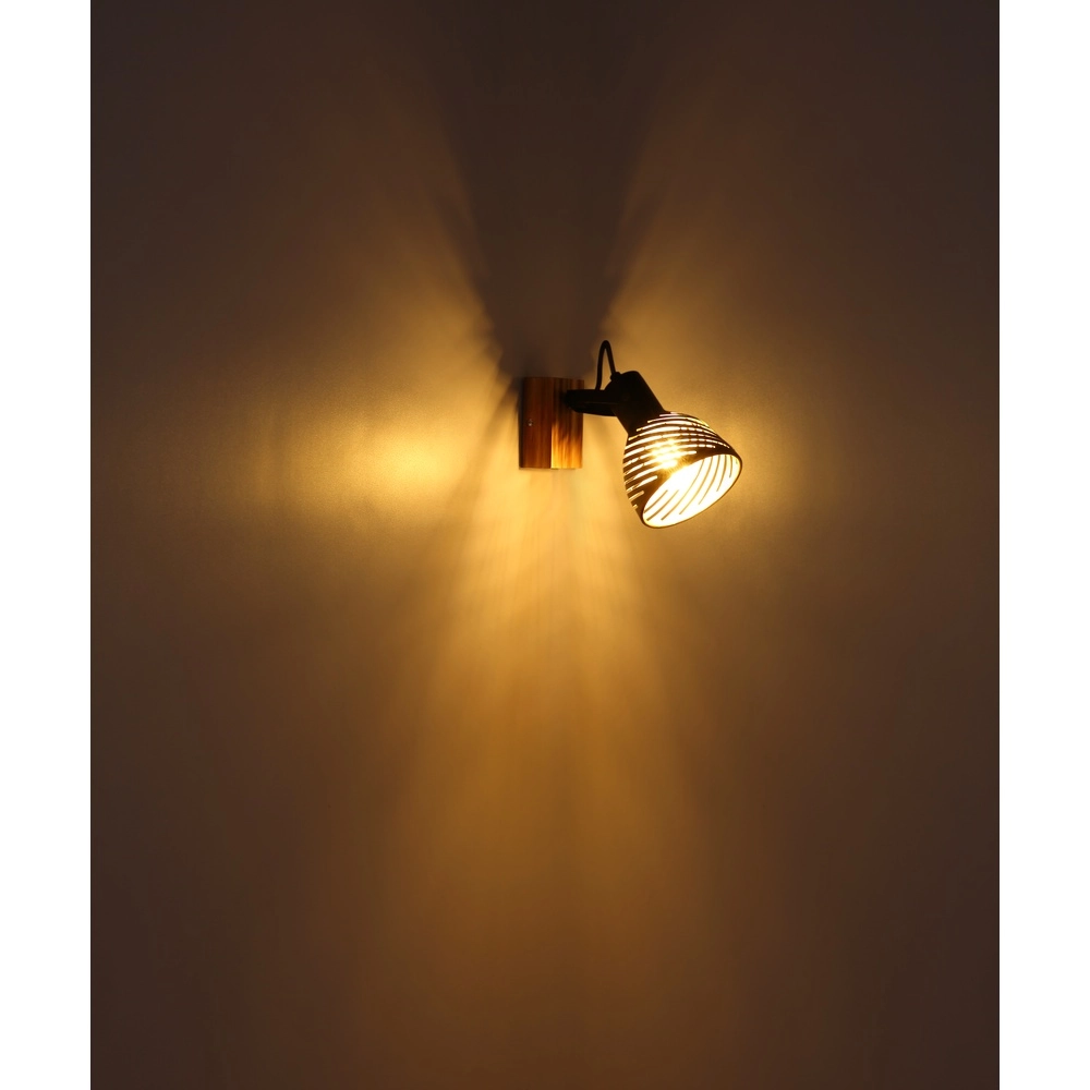 Lampe murale Lenna Bois avec du noir Globo 9007371419685