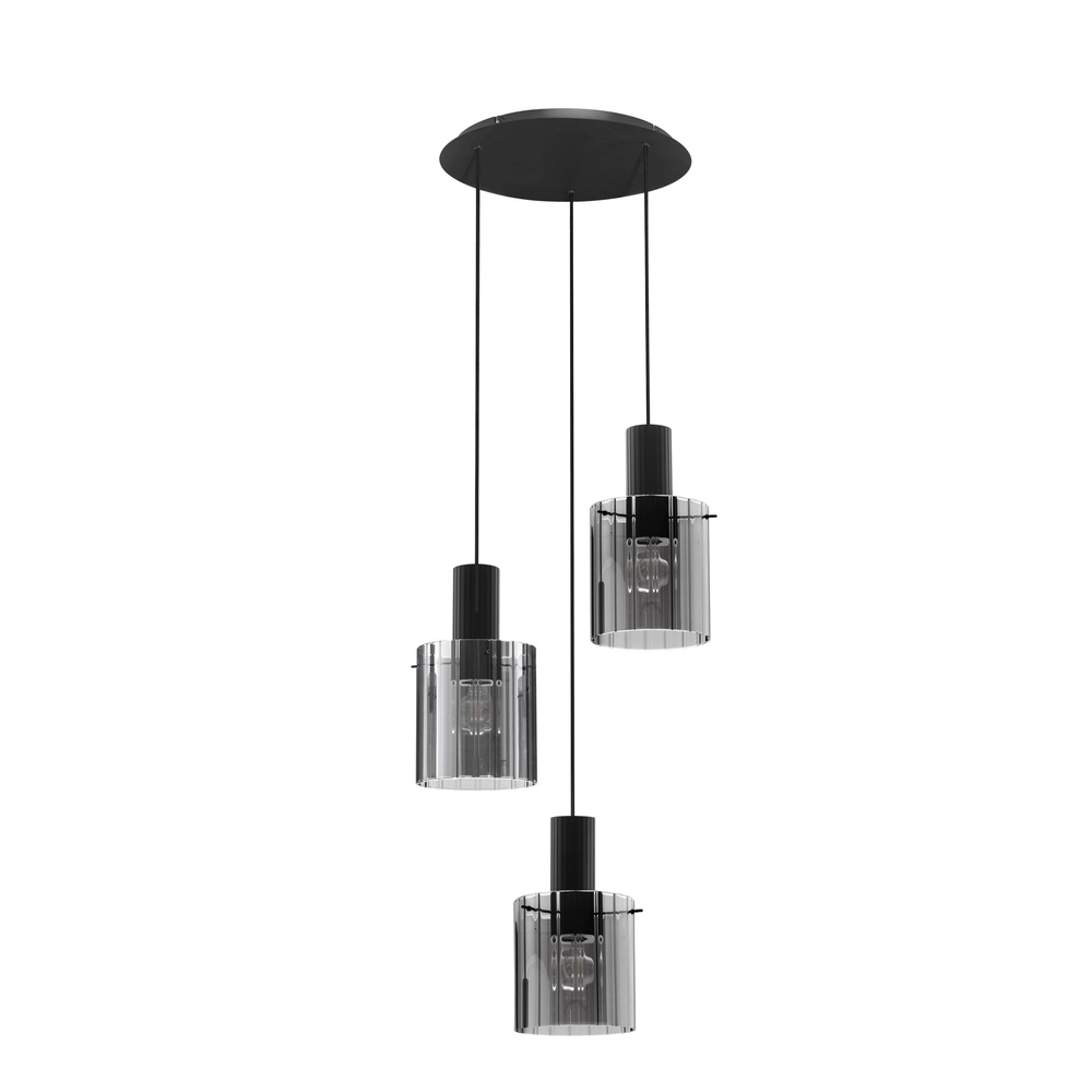 Suspension design Mirbi 3 lumières noir rond Lyora 5212017468437