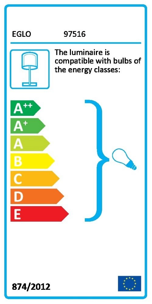 Lampe de table abat-jour Chietino 1 Eglo 9008606310074